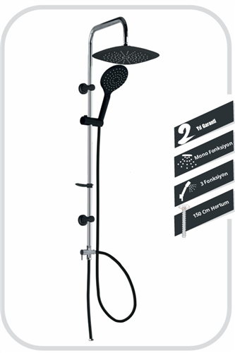 CROMEART ROBOT DUŞ SETİ KROM-SİYAH 